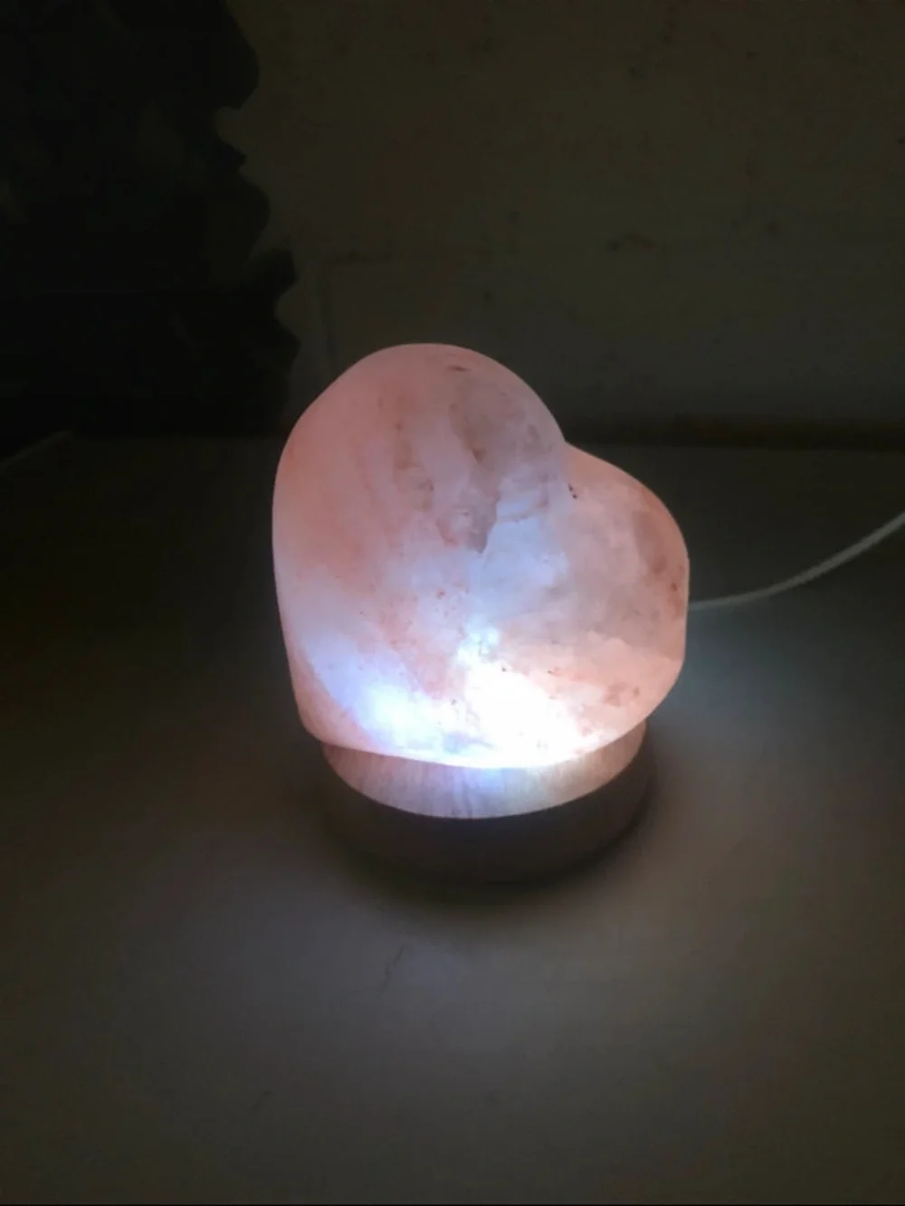 Himalayan Glow USB Heart Salt Lamp - Warm Orange Salt Crystal